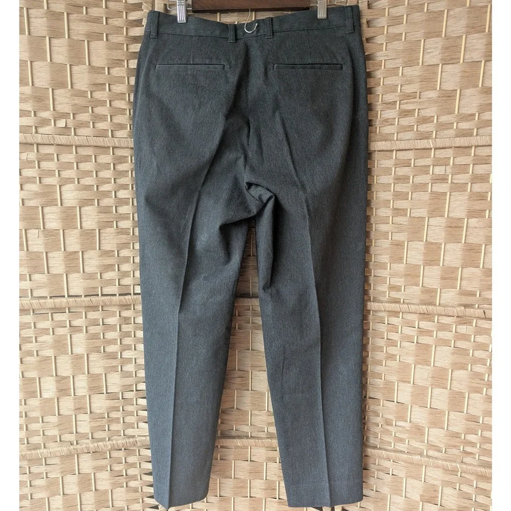 Vtg Banana Republic Dress Pants Mens 33L Charcoal Gray Flat Front Classic Prep‎